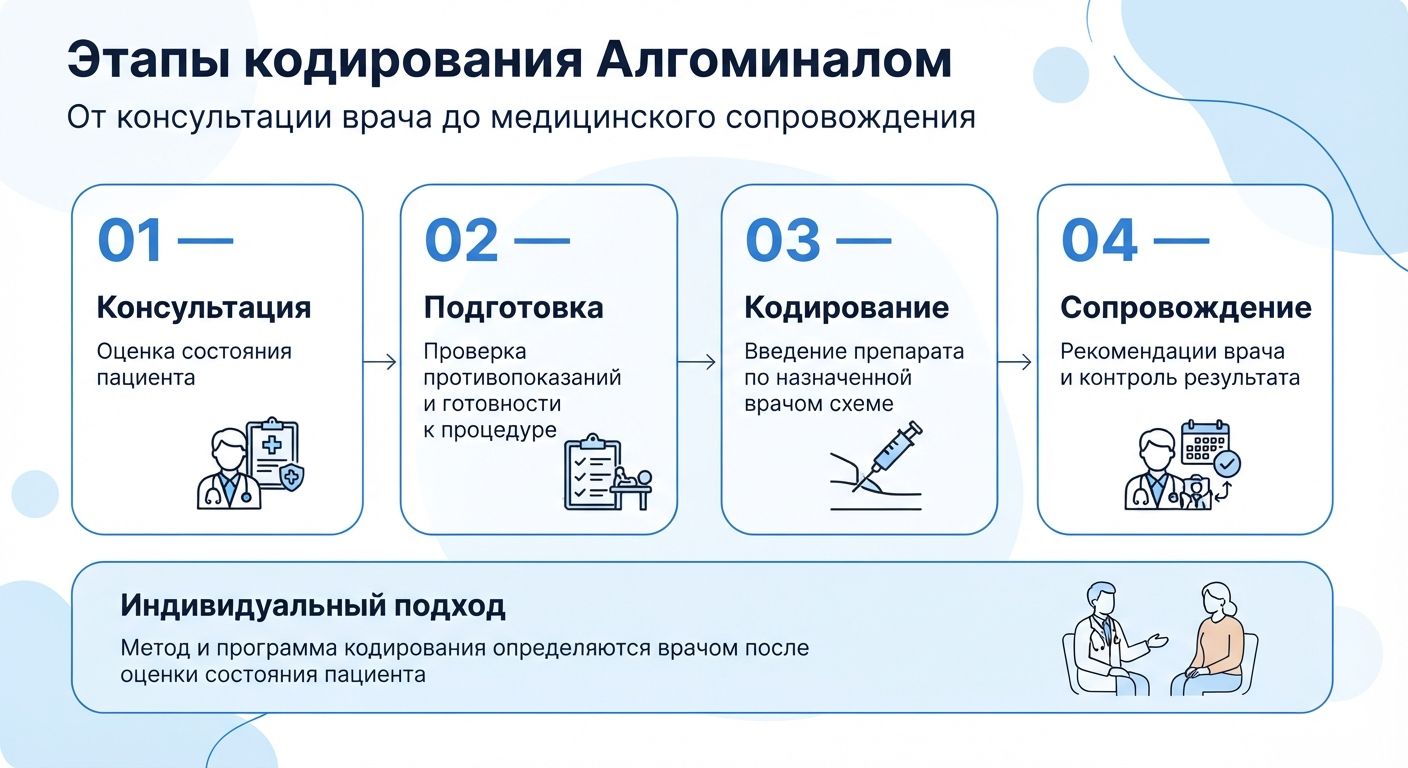 Кодирование препаратом «Алгоминал» в Тайшете инфографика